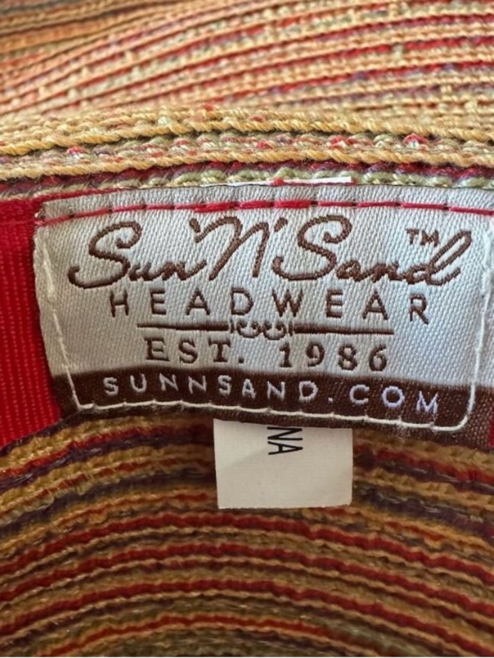 Wide-Brim Straw Sun Hat with Rust Bow Accent - Picture 2 of 5